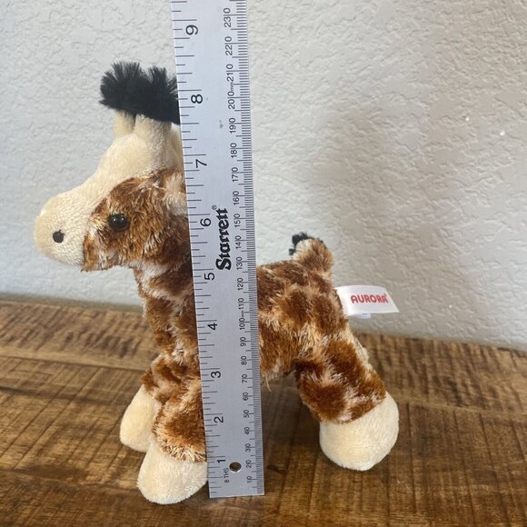 Aurora Giraffe Brown Tan Plush Bean Bag Soft Toy Stuffed Animal 8" Floppy - Picture 6 of 10